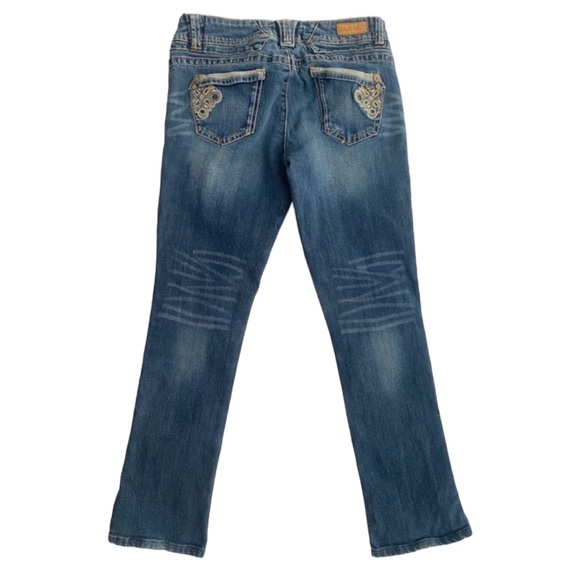 Artisan Crafted Denim - Artisan Crafted by jolt Low Rise Straight Back Pocket Embroidered Jeans Size‎ 9
